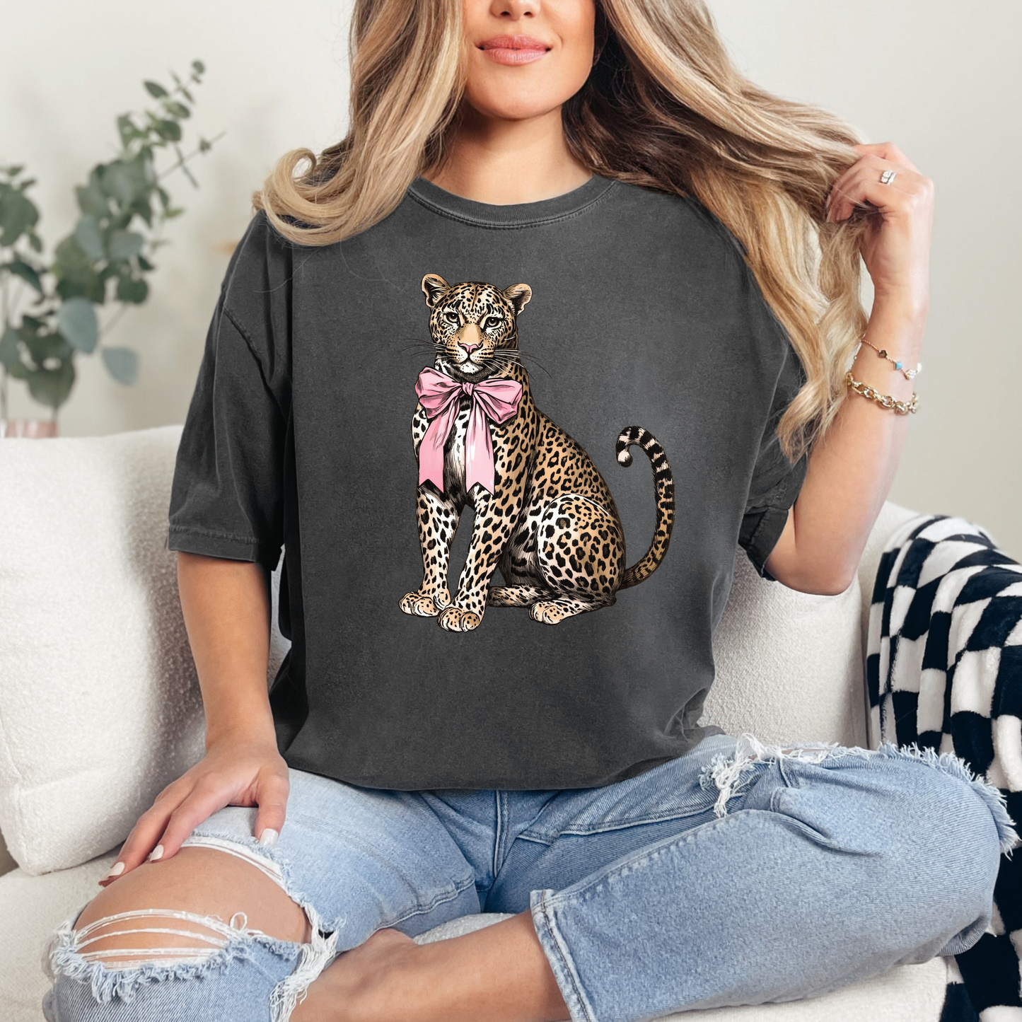 Leopard Bow Graphic Tee