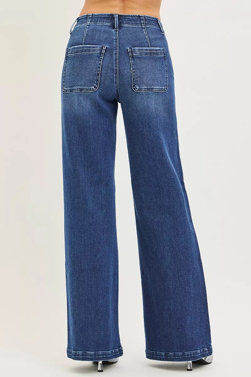 RISEN High Rise Wide Leg Slanted Pocket Jeans – The Fiery Jasmine