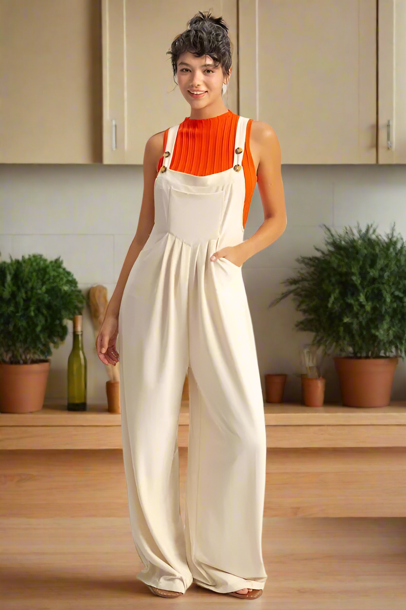 HYFVE Pleated Wide Strap Overalls
