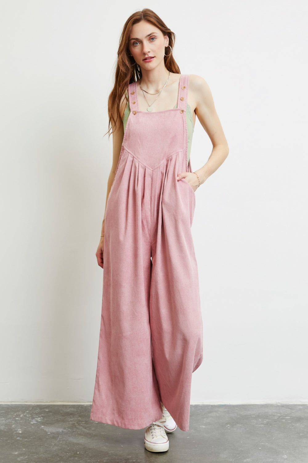 HEYSON Corduroy Sleeveless Wide-Leg Overall