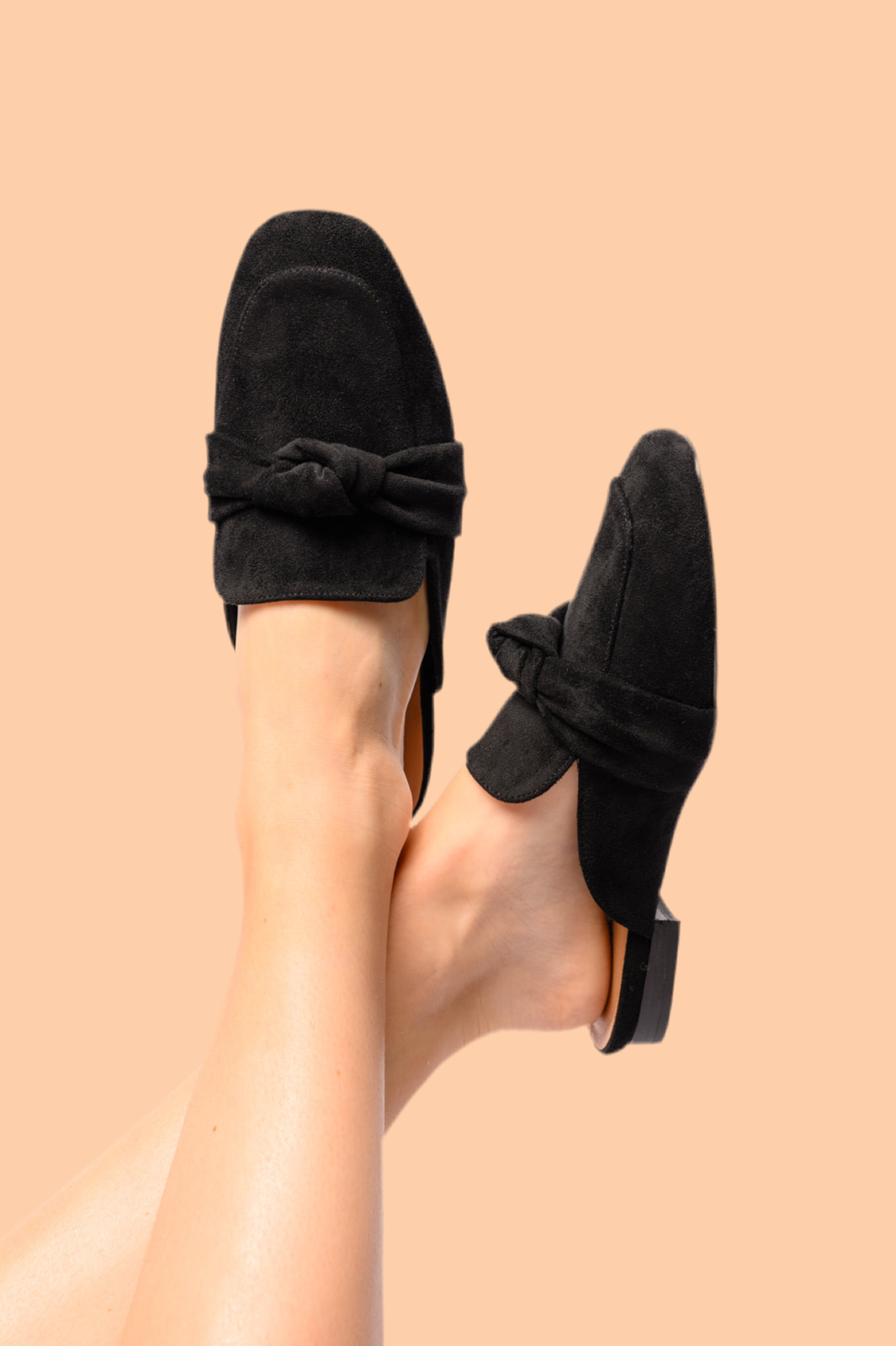 Corkys Clingy Mules in Black Faux Suede