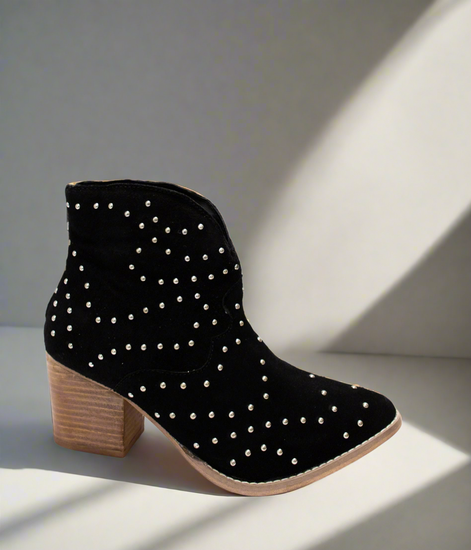 Naughty Monkey Twilight Studded Ankle Boot in Black