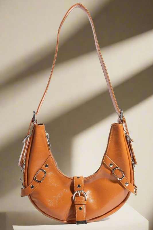Fame Multi Belt Strap Accent Shoulder Bag