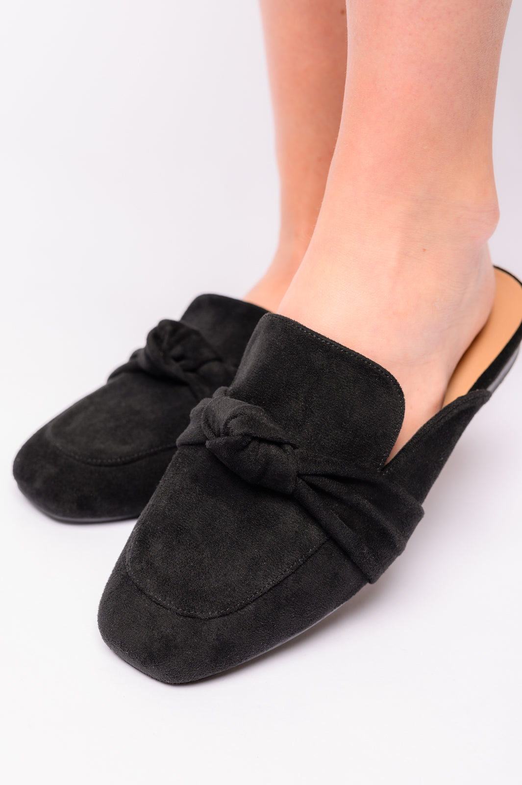 Corkys Clingy Mules in Black Faux Suede