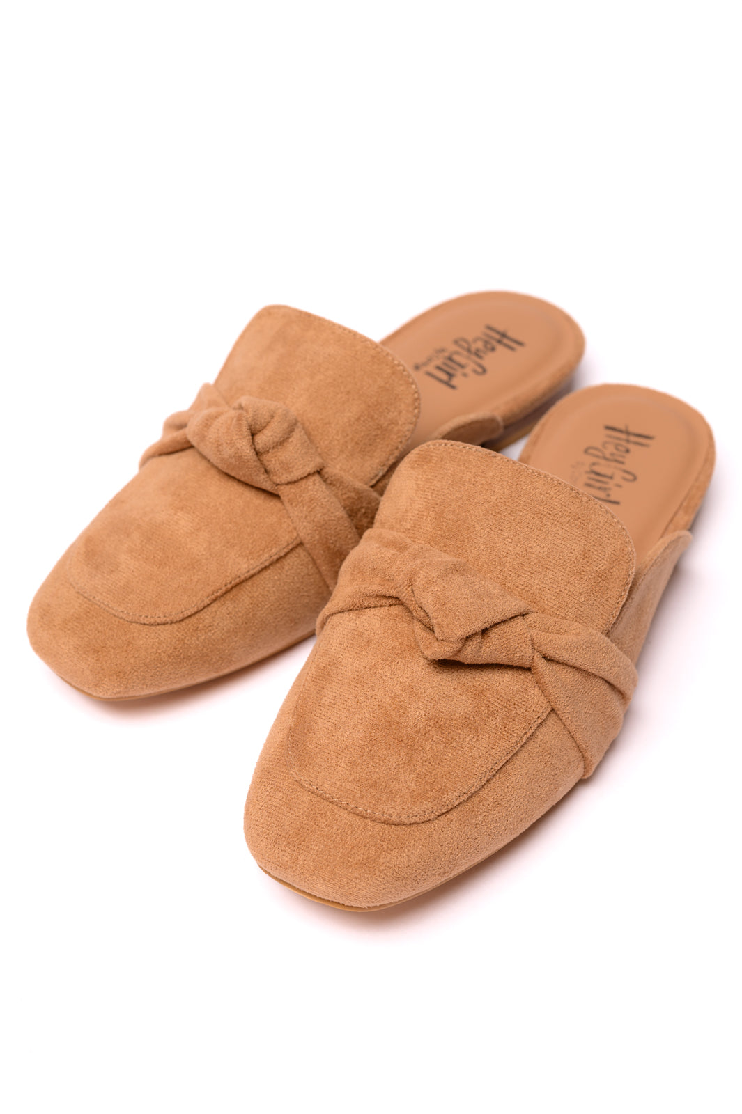 Corkys Clingy Mules in Camel Faux Suede