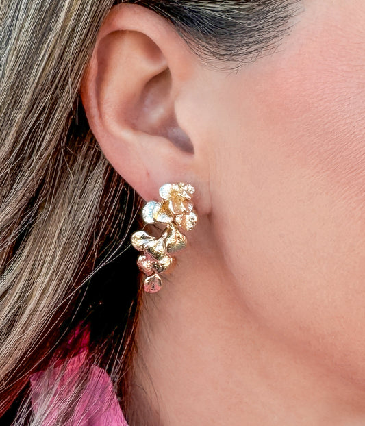Gold Petal Dangle Gold Dipped Earrings