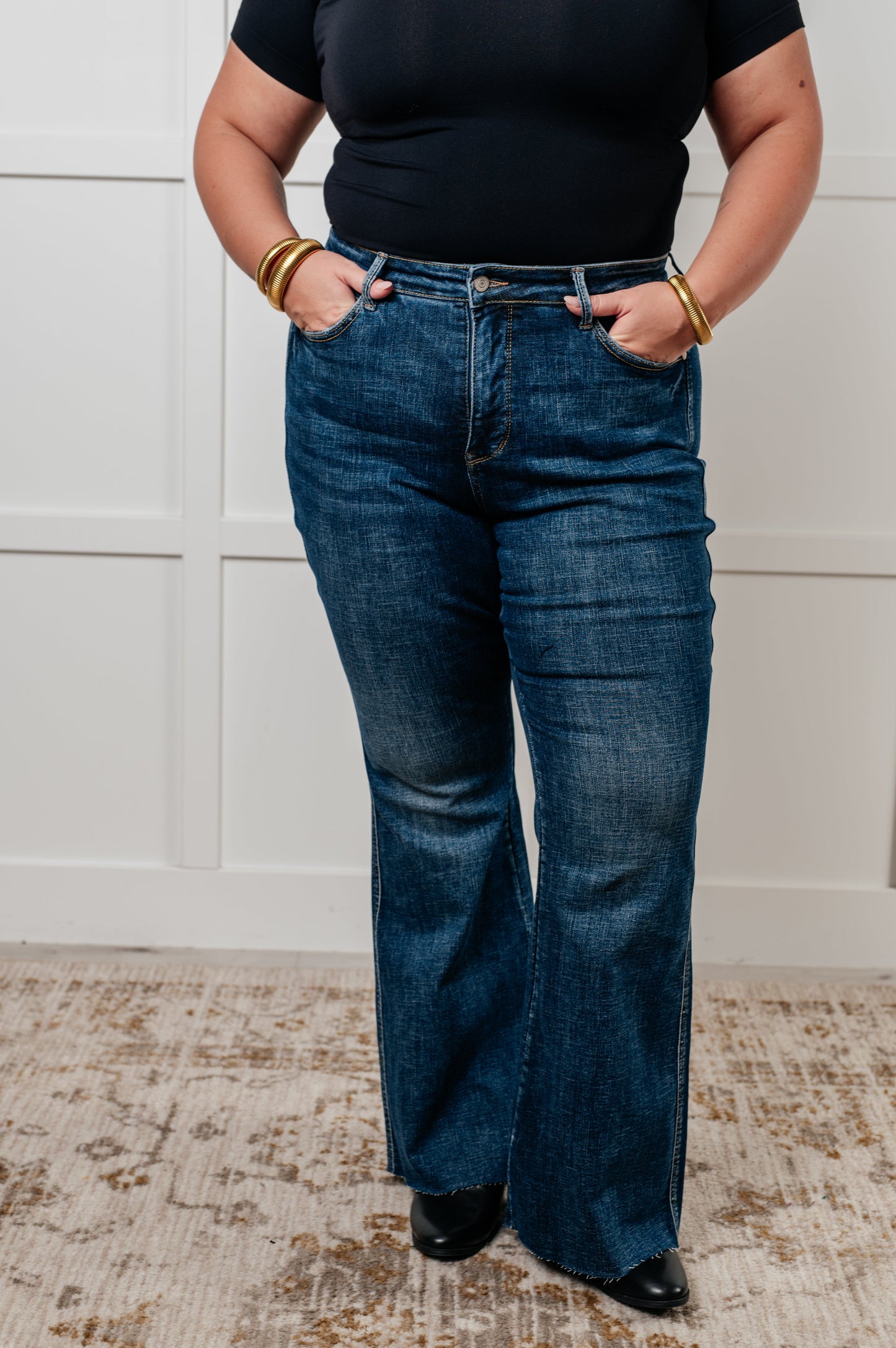 Judy Blue Edna High Rise Tummy Control Shield Pocket Flare Jeans