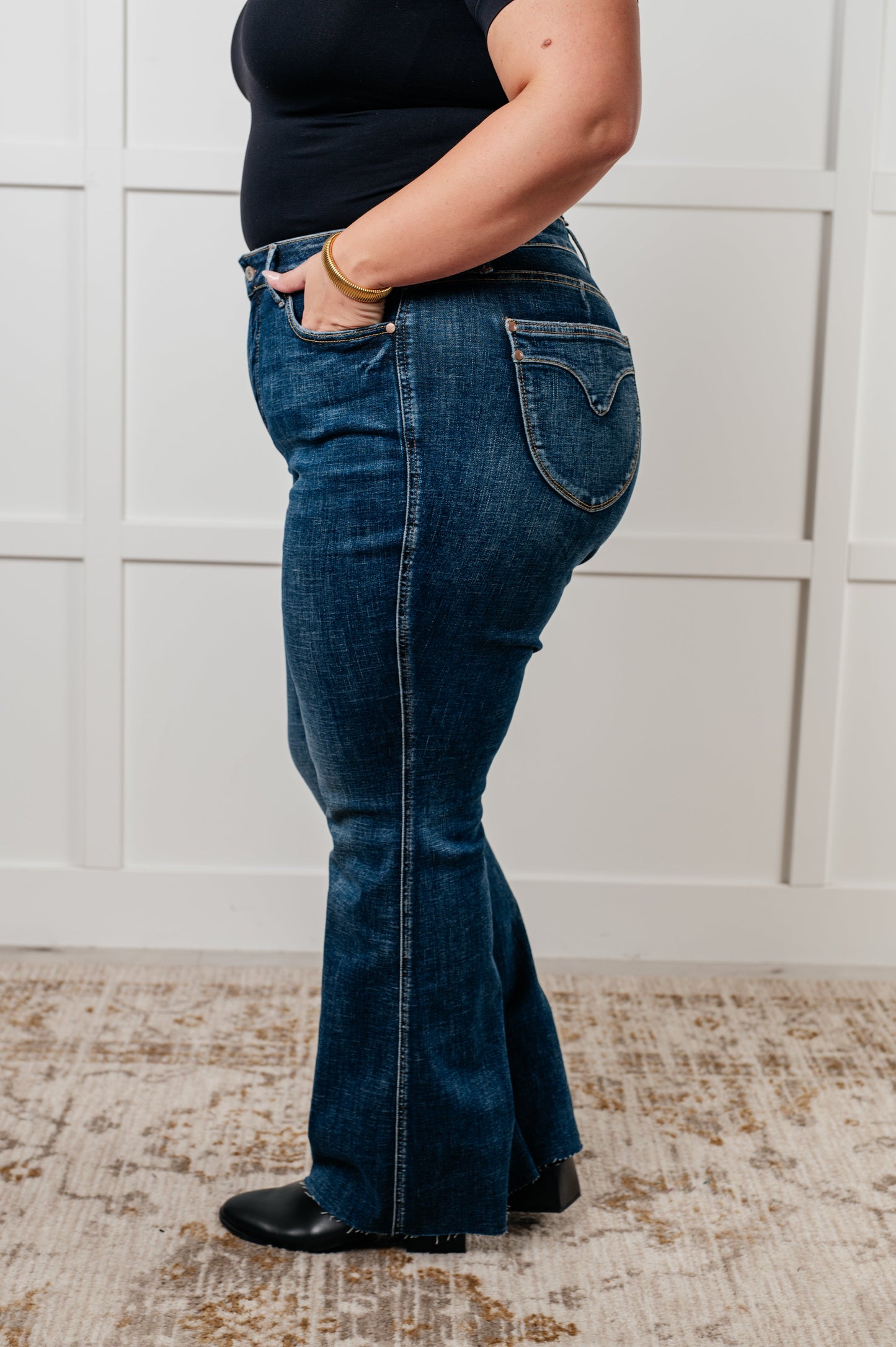 Judy Blue Edna High Rise Tummy Control Shield Pocket Flare Jeans