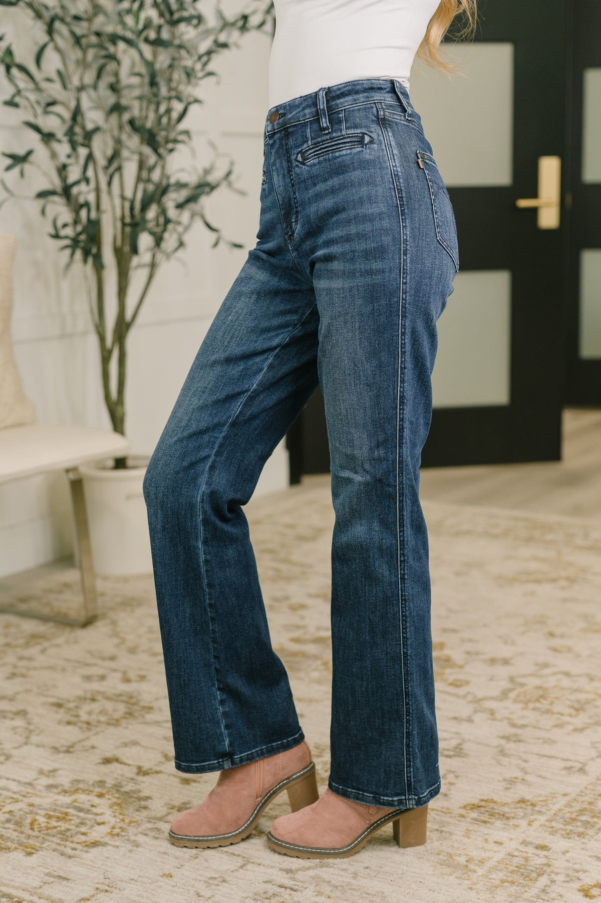 Emmy Judy Blue High Waist Bootcut Jean with Welt Pockets