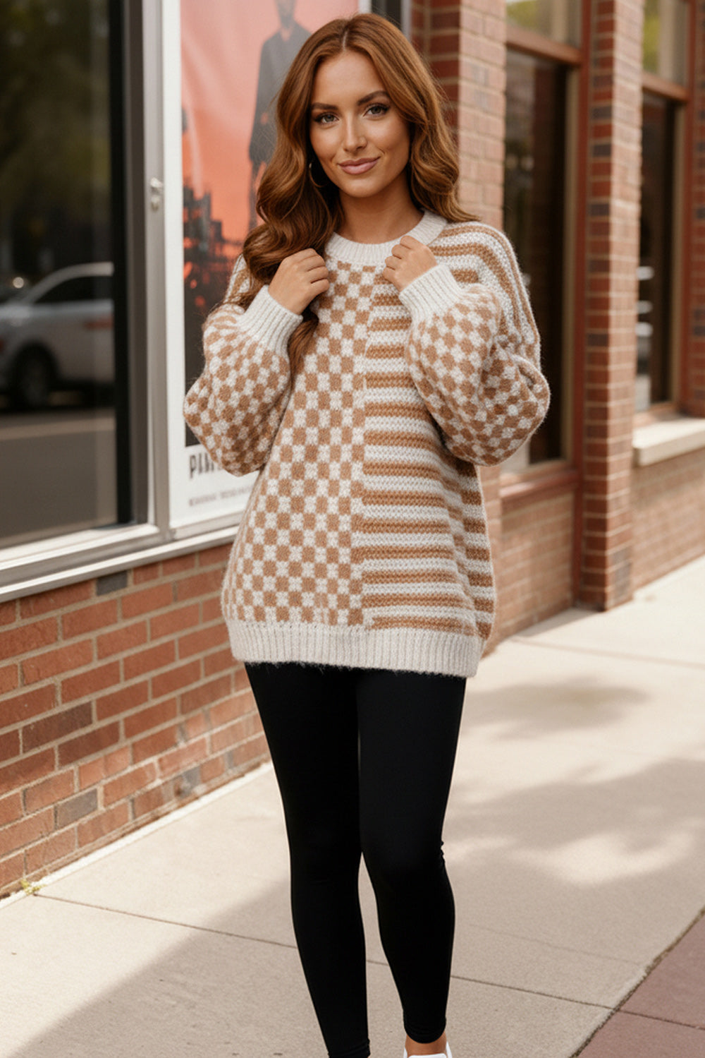 Cozy Crossroads Taupe Sweater