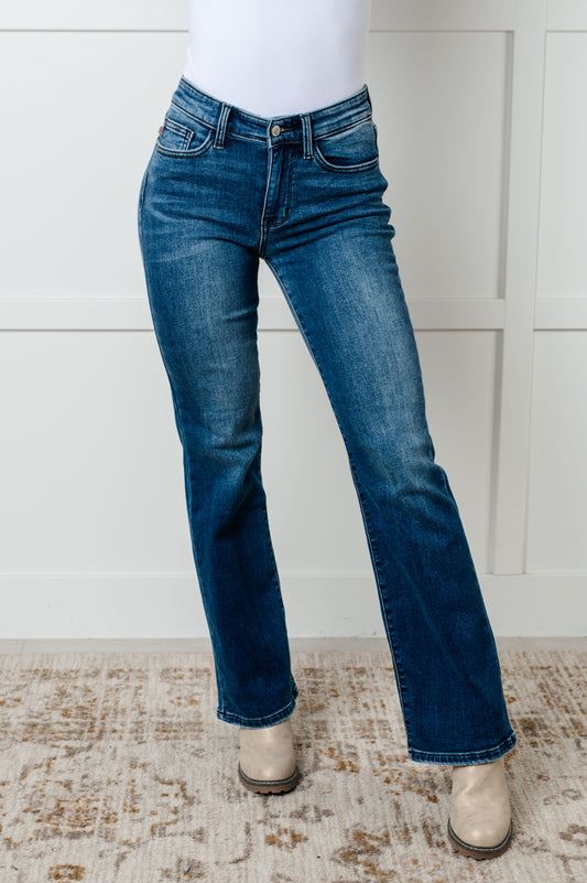 Judy Blue Hannah Mid Rise Thermal Bootcut Jeans