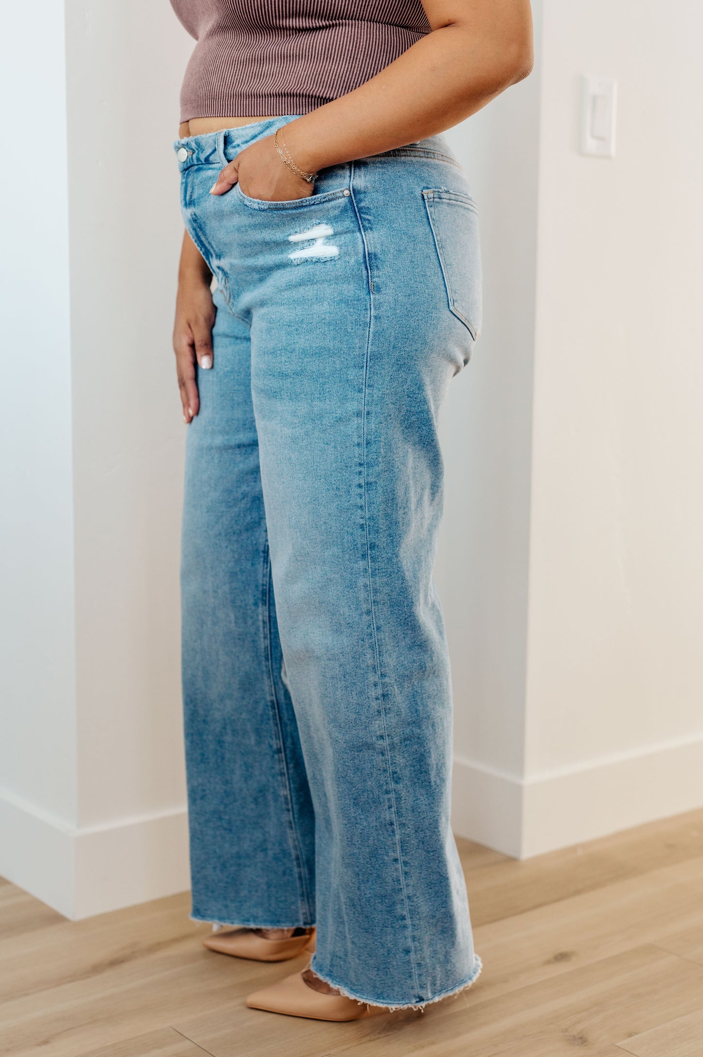 Mica Denim Hope High Rise Wide Leg Jeans