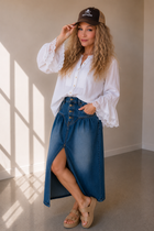 Oh She’s Lace Trim Pintuck Button-Down Blouse