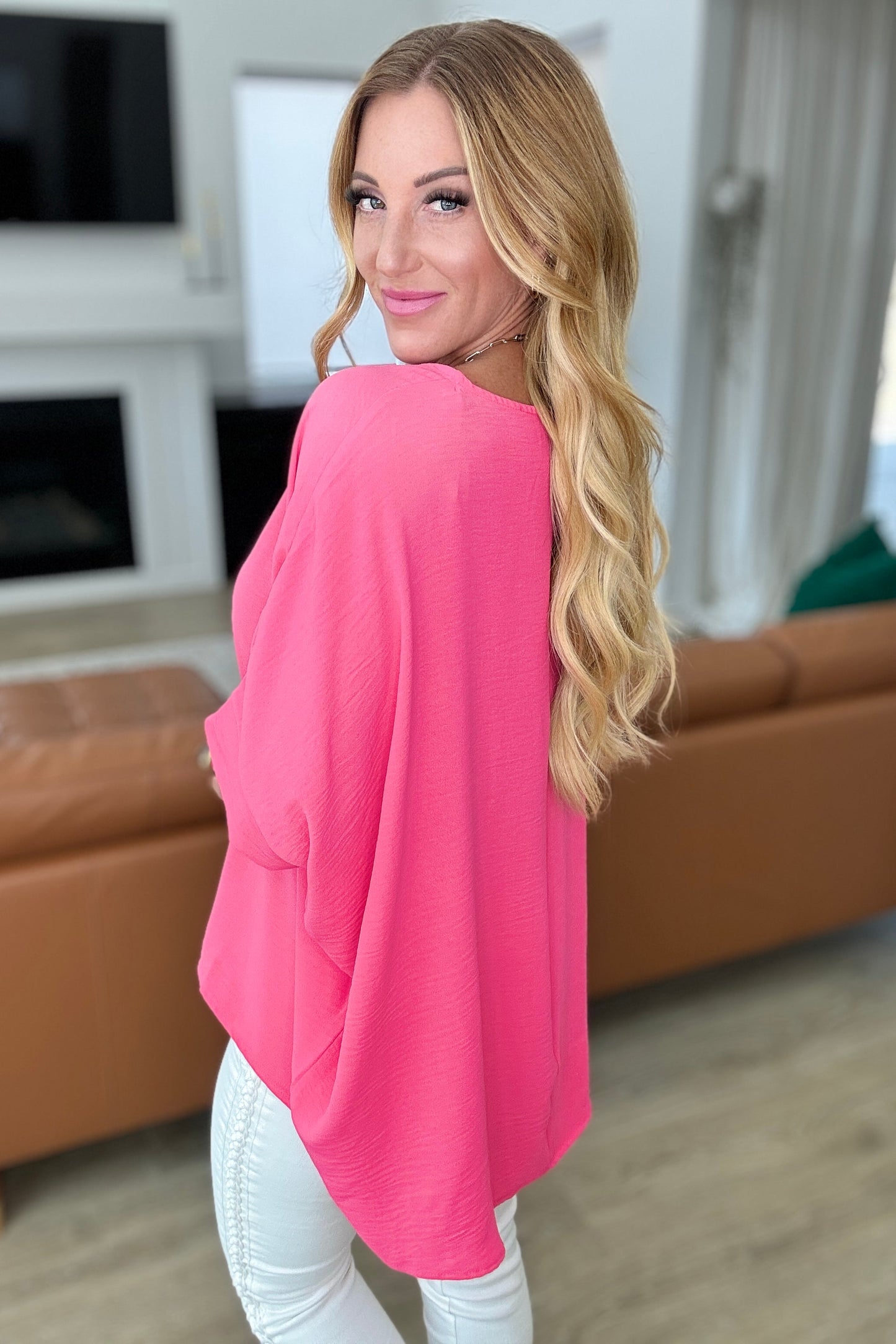 Andree by Unit “Feels Like Me” Dolman Sleeve Top in Bubble Gum Pink