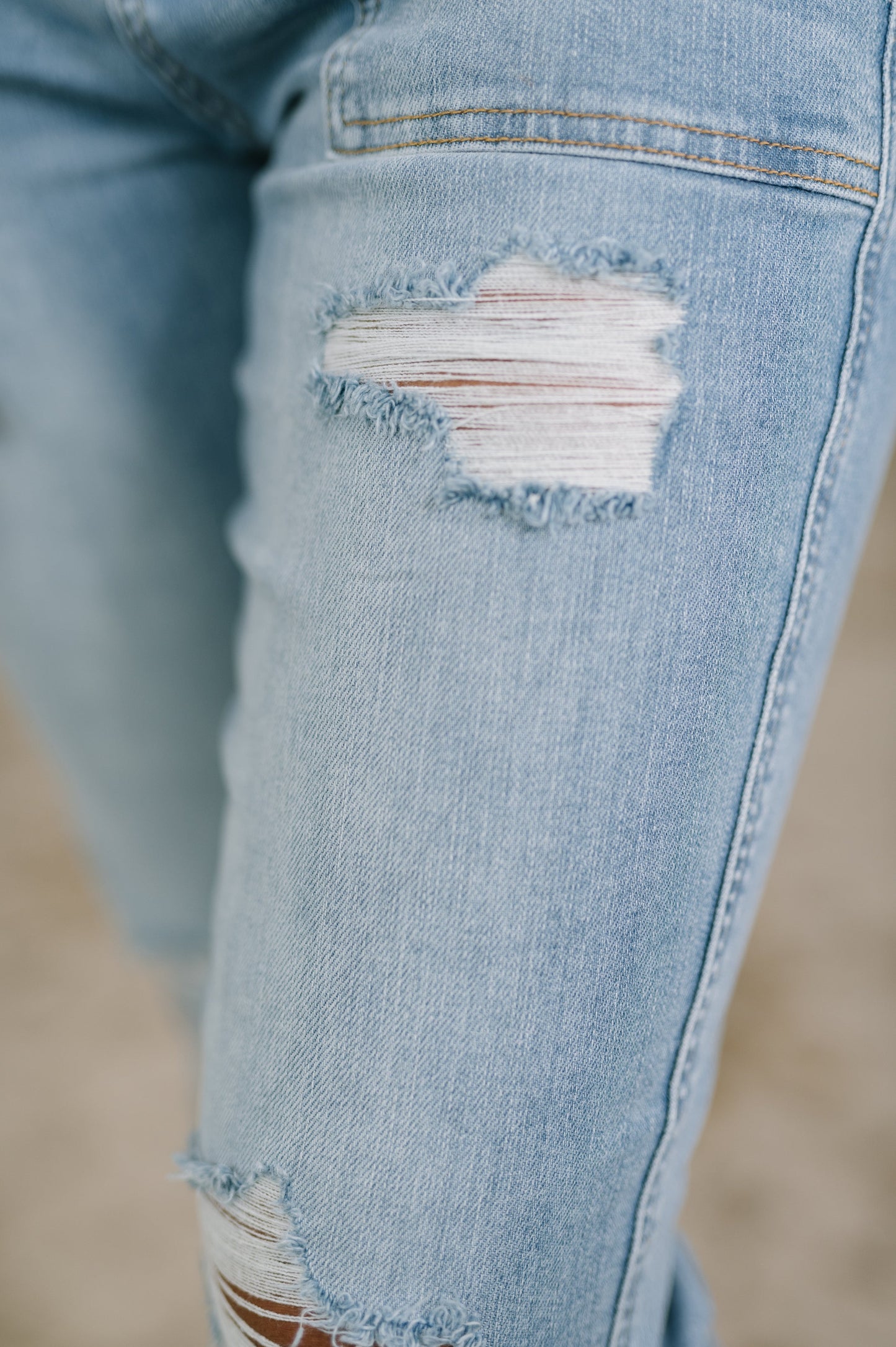 Aiden Judy Blue High Rise Patch Pocket Distressed Boyfriend Jeans