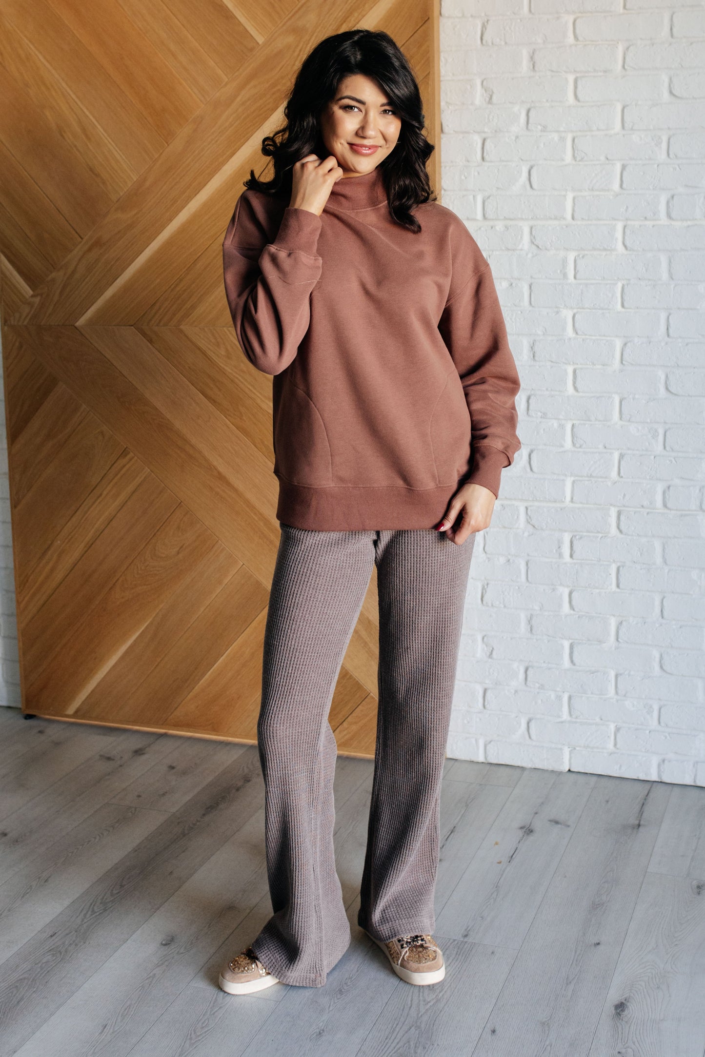 Set Process Rae Mode Mineral Wash Waffle Knit Pants in Brown