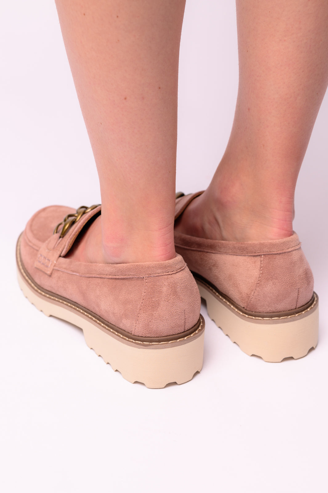 Corkys Literally Loafers in Blush Faux Suede