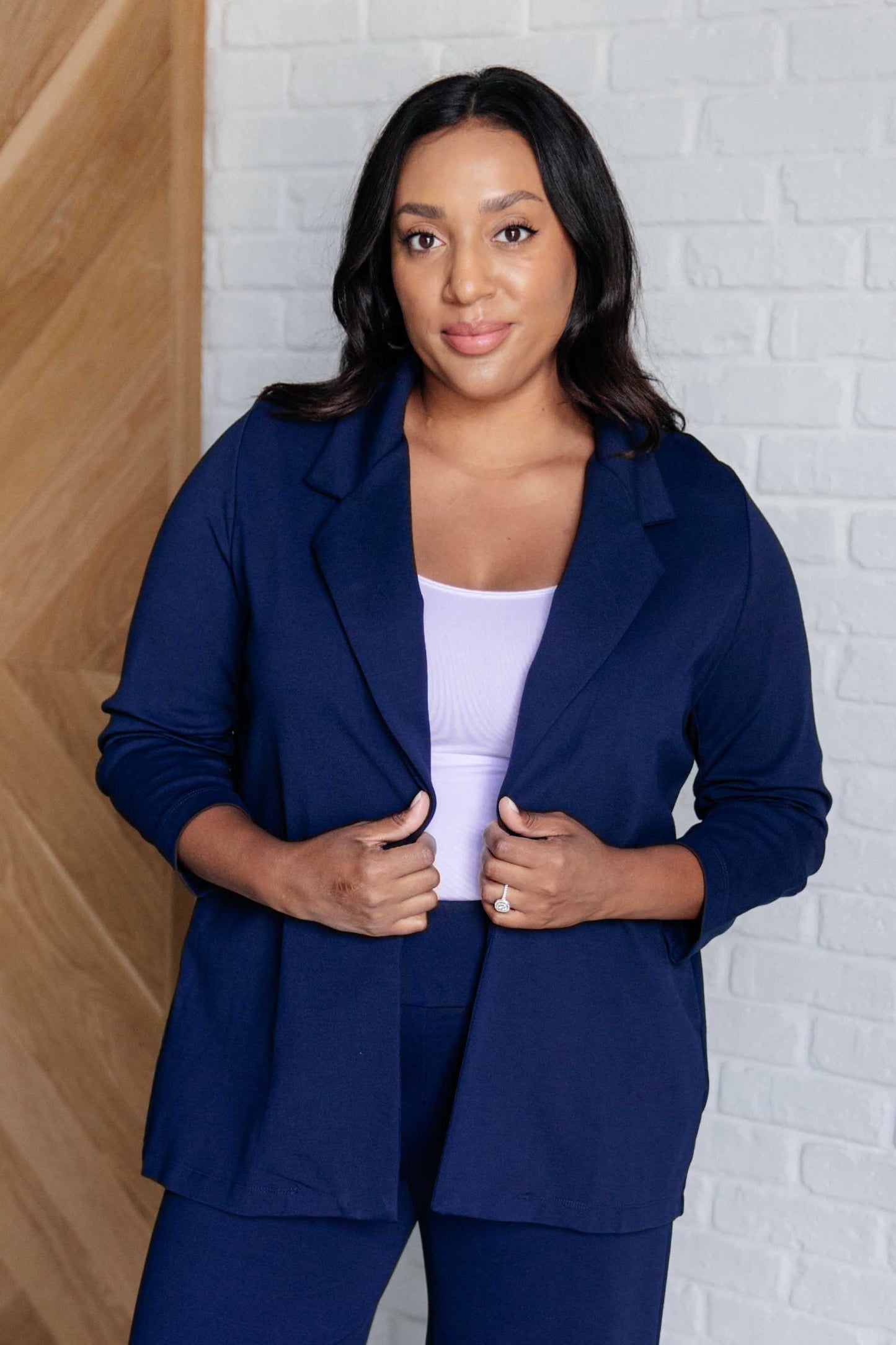 Magic Dear Scarlett 3/4 Blazer in Navy