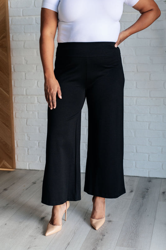 Dear Scarlett Magic Wide Leg Crop Pants in Black