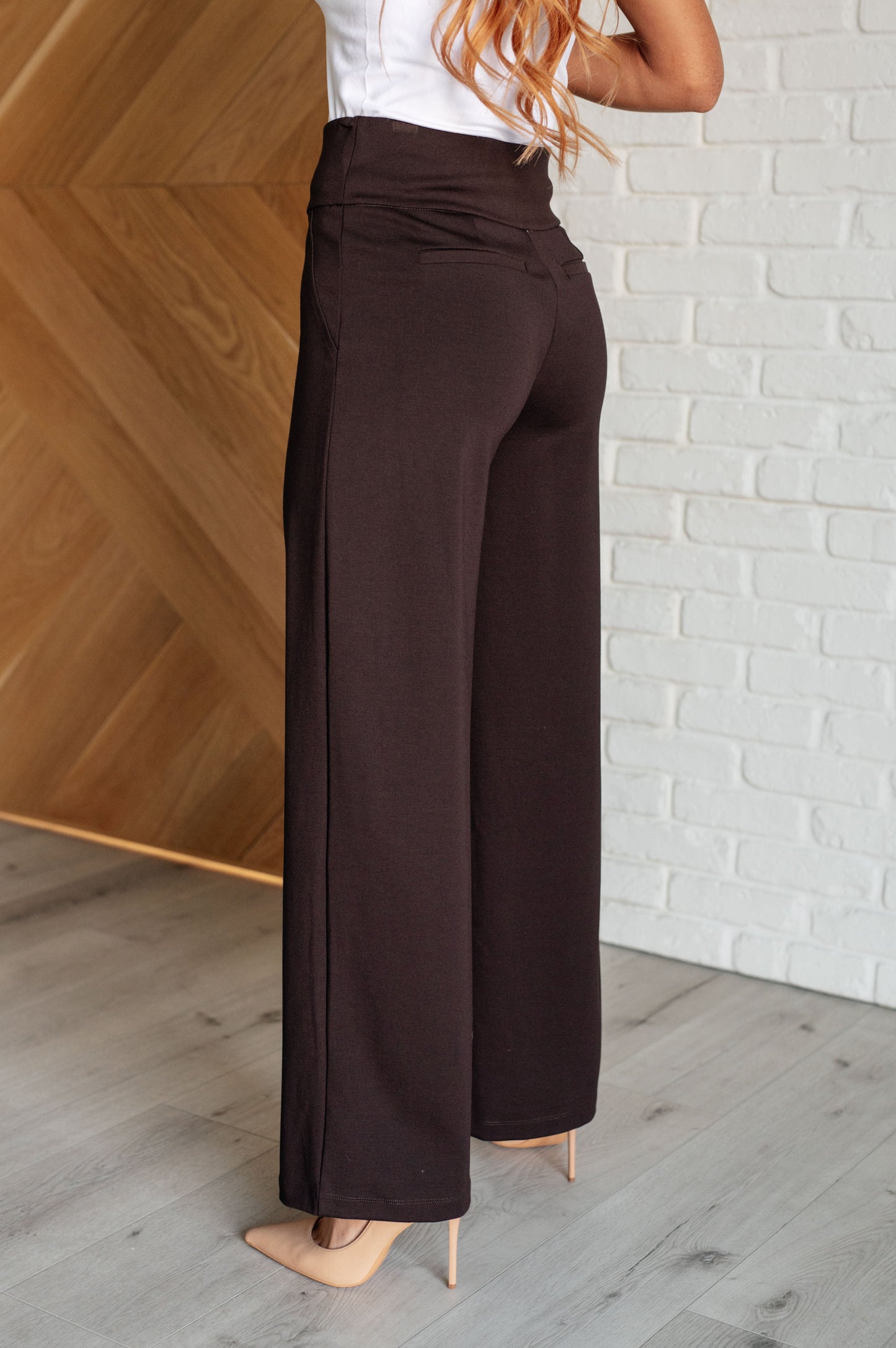 Dear Scarlett Magic Wide Leg Pants in Chocolate