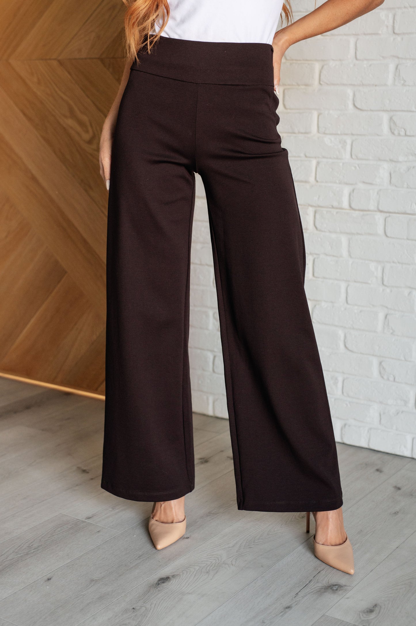 Dear Scarlett Magic Wide Leg Pants in Chocolate