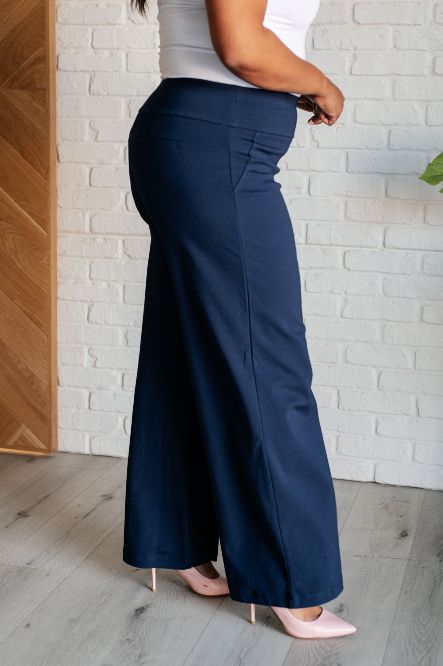 Dear Scarlett Magic Wide Leg Pants in Navy