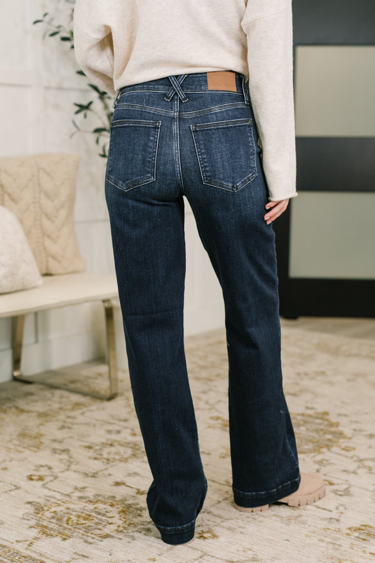 Marty Judy Blue High Waist Trouser Wide Leg Jean