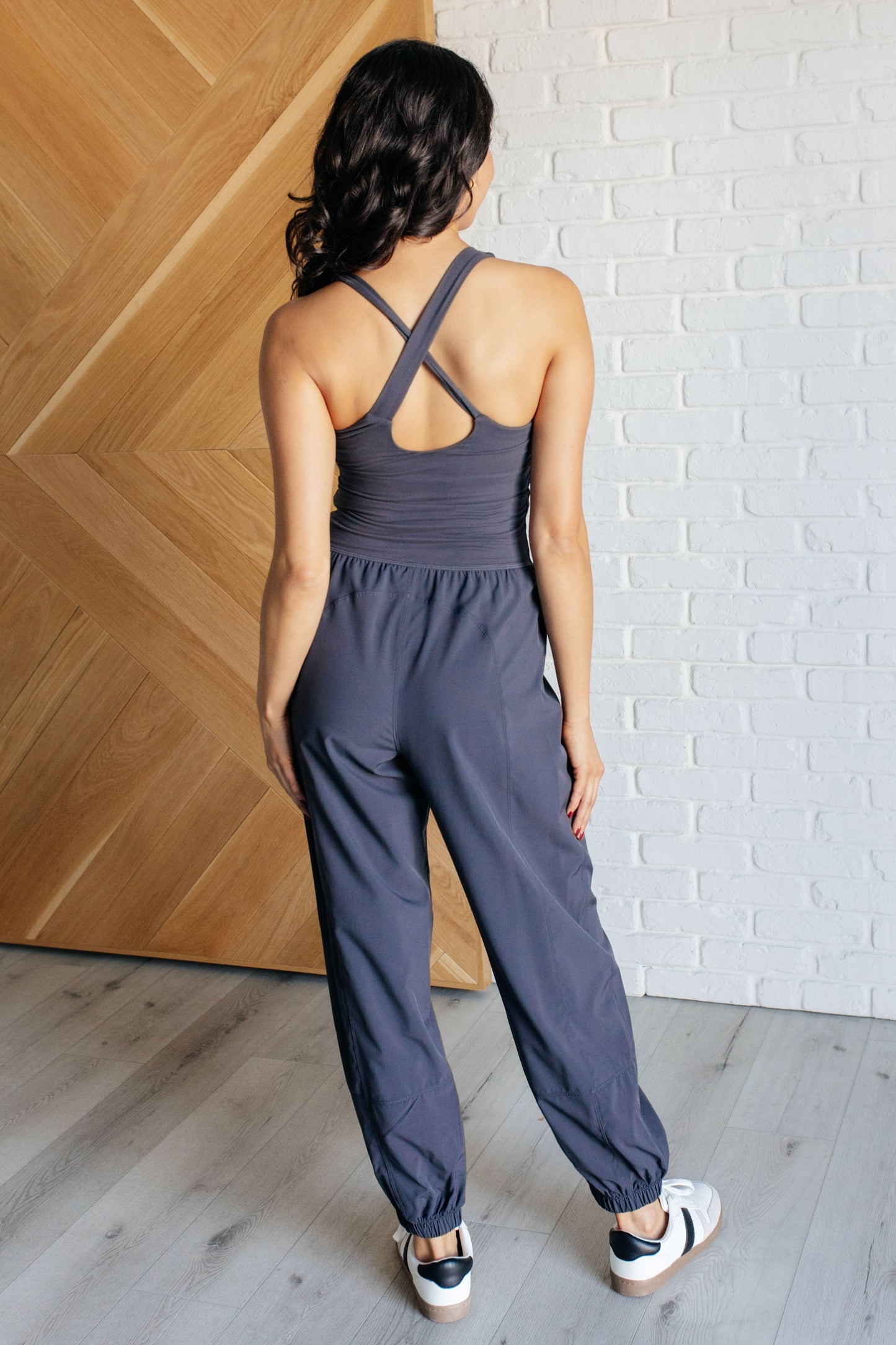 Raising Heart Rates Rae Mode Cutout Jumpsuit in Charcoal