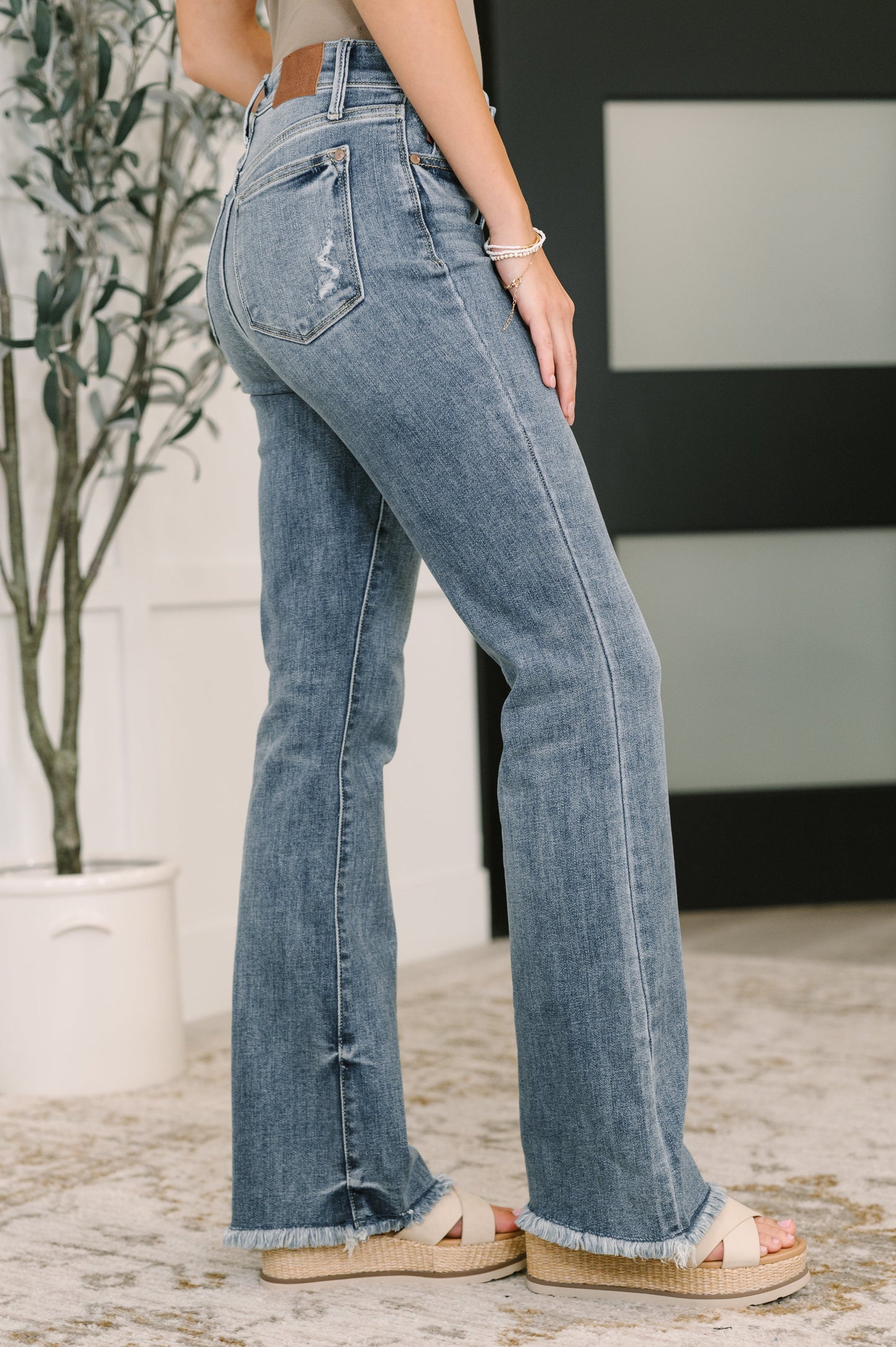 Judy Blue Robin High Waist Bootcut with Fray Hem