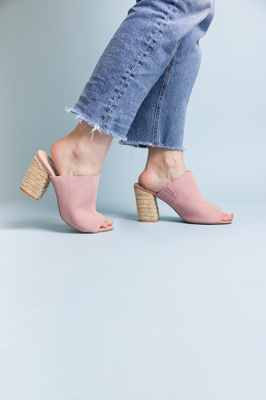 Sbicca Helena Heeled Sandal in Blush Suede