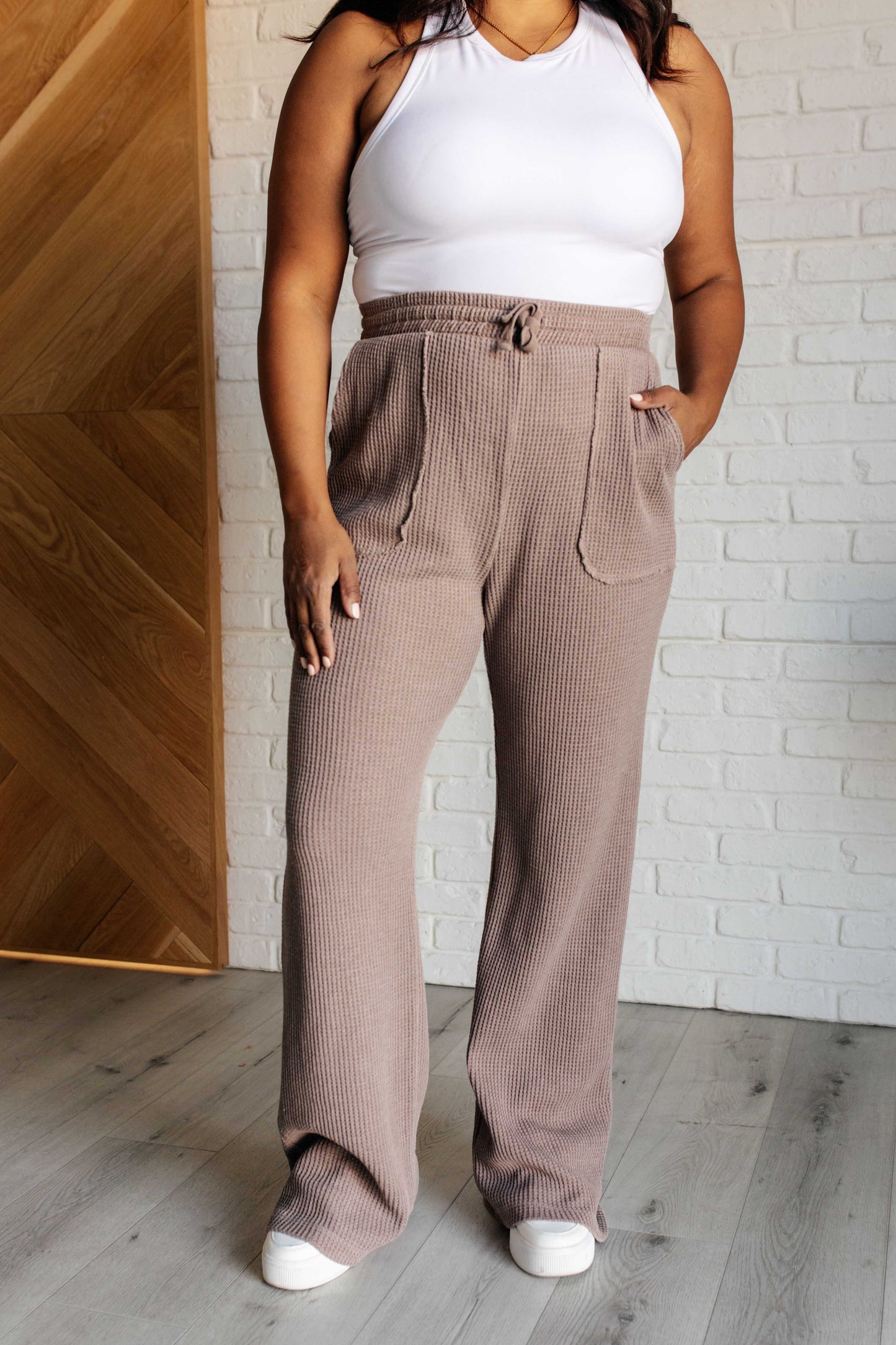 Set Process Rae Mode Mineral Wash Waffle Knit Pants in Brown