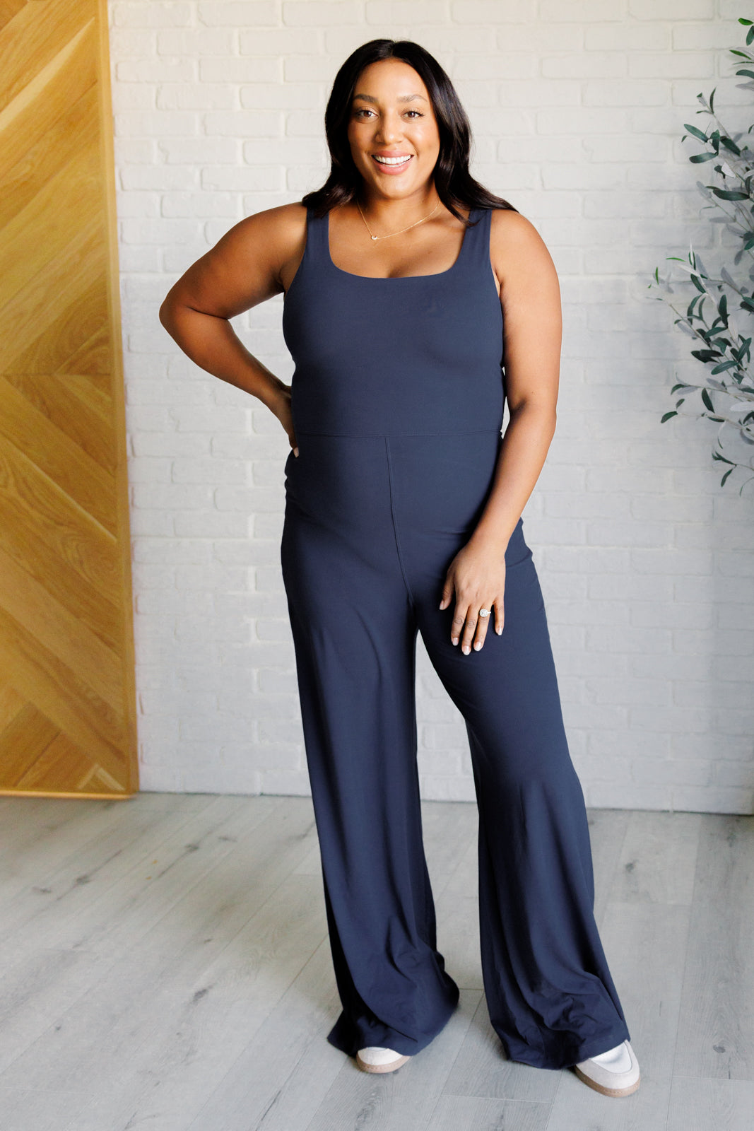 Rae Mode Shavasana Everyday Wide Leg Jumpsuit in Navy