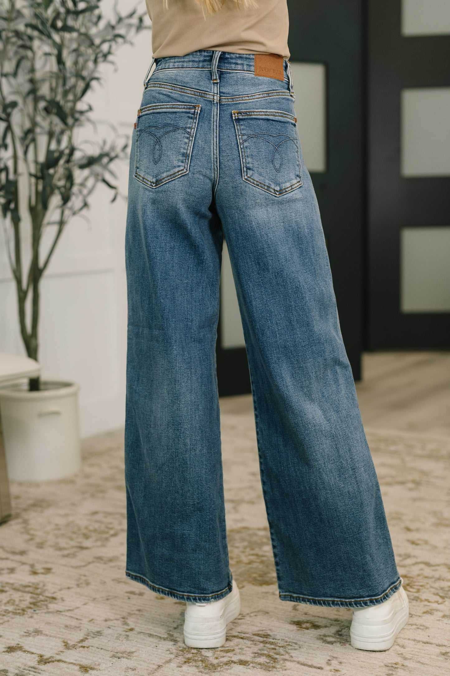 Shayla Judy Blue High Waist Retro Wide