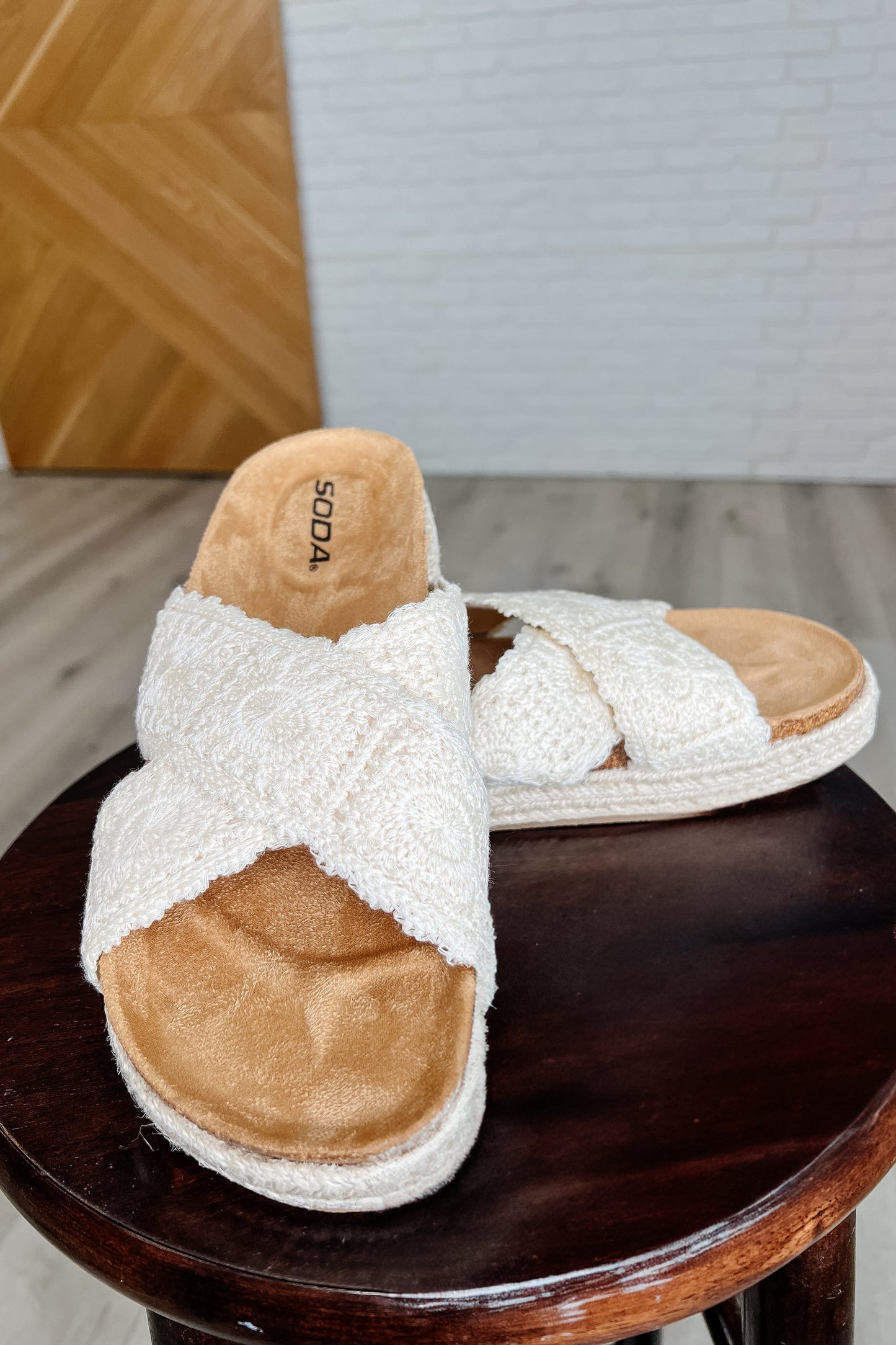 SODA Shoreline Stride Sandals in Sadina Beige