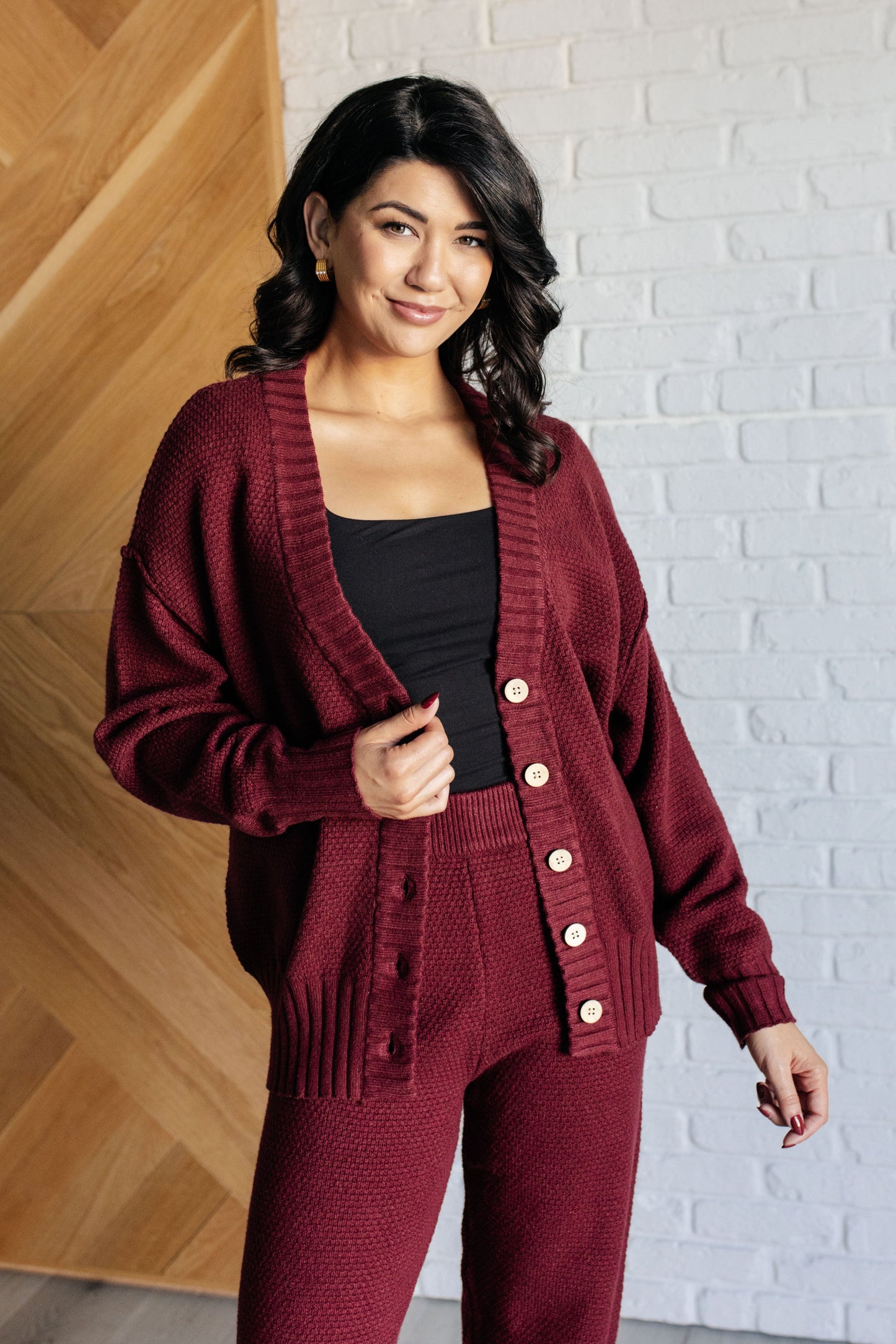 Rae Mode Simple Solution Knit Set in Wine