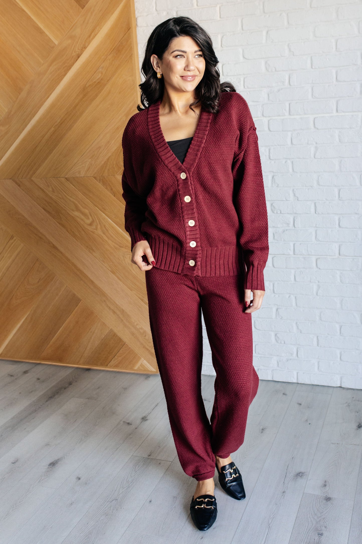 Rae Mode Simple Solution Knit Set in Wine