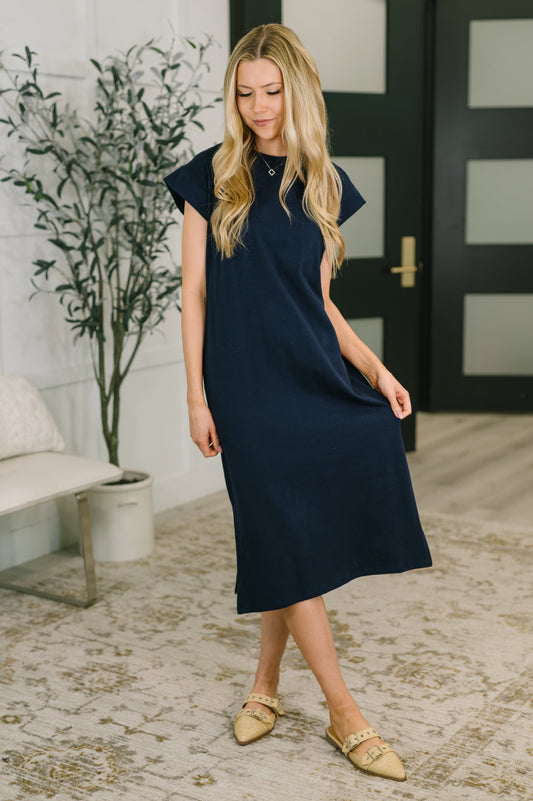 Sweet Like That Casual Dress in Navy