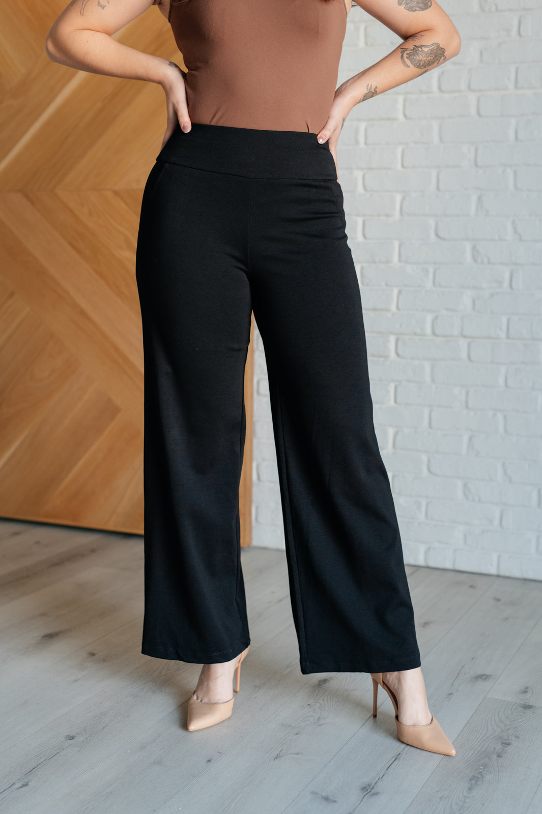 Dear Scarlett Magic Wide Leg Pants in Black