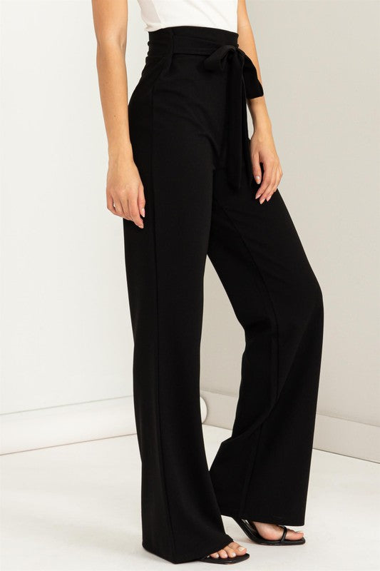 Hyfve Seeking Sultry High-Waisted Tie Front Flared Pants