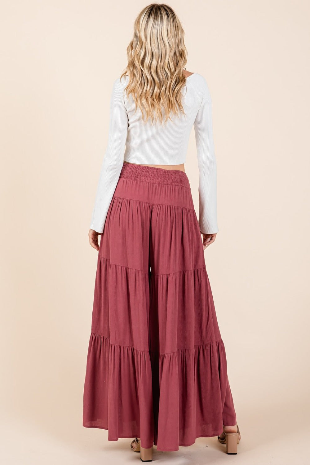 “She’s Top Tier” Mittoshop Smocked Wide Leg Pants