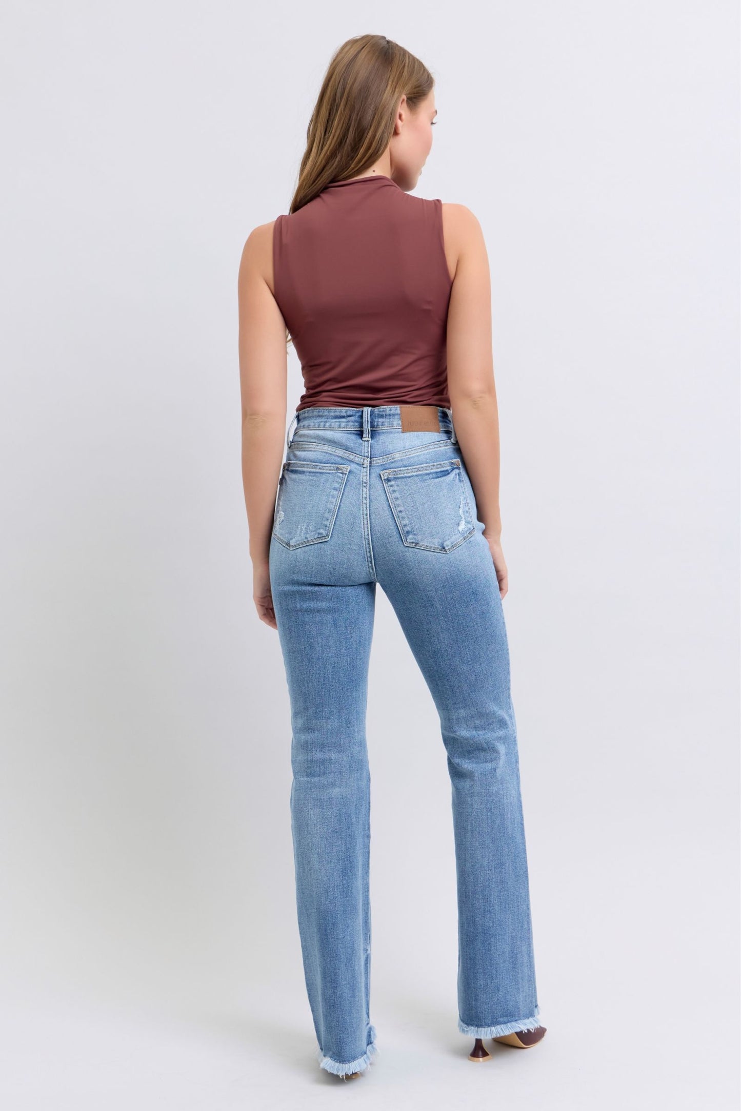 Judy Blue Alyson Raw Hem High Rise Bootcut Jeans