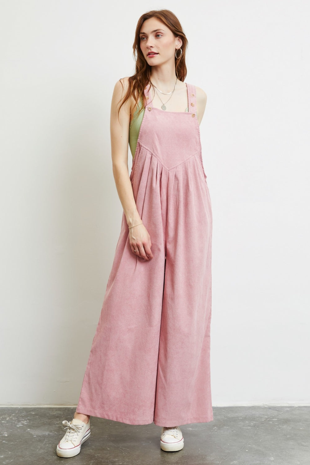 HEYSON Corduroy Sleeveless Wide-Leg Overall