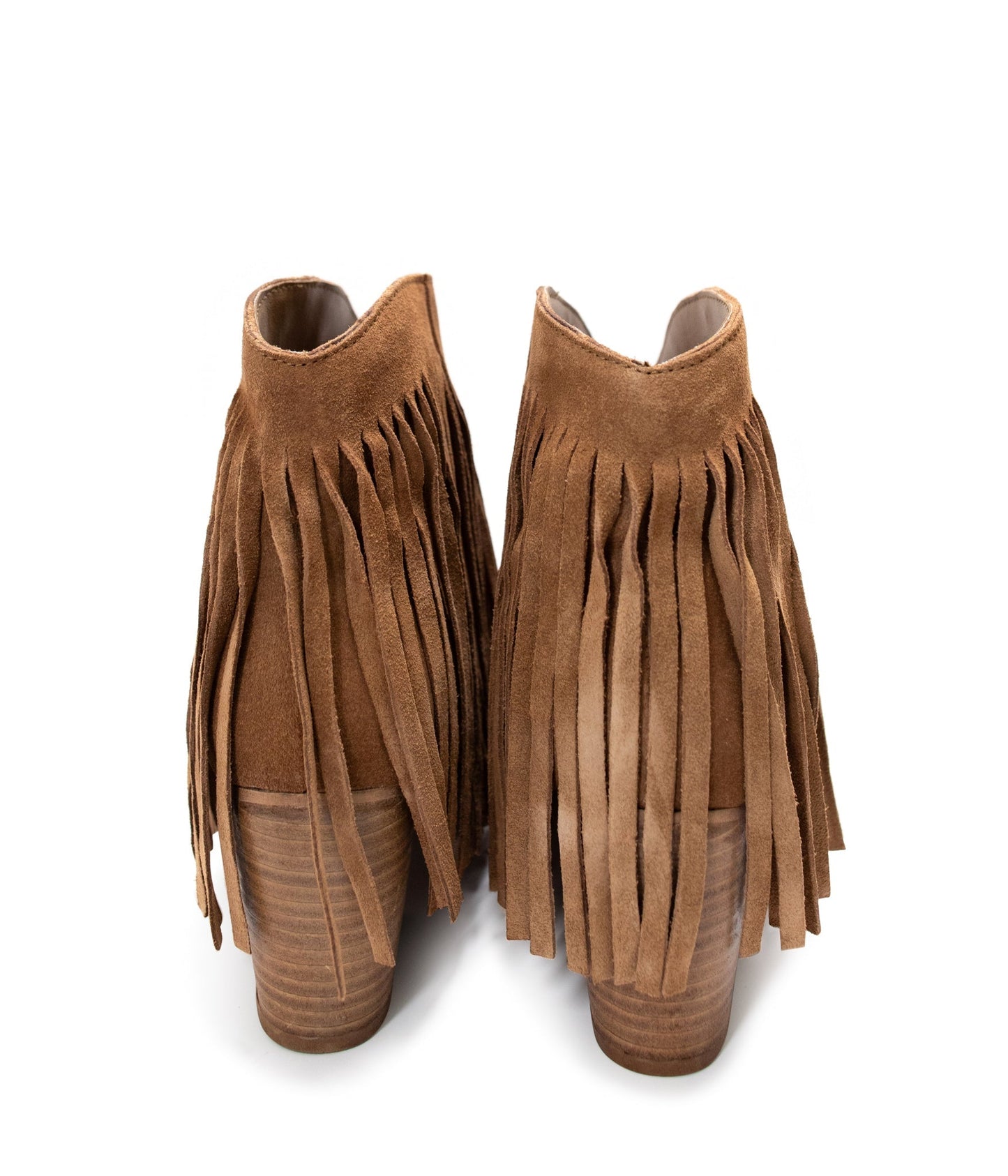 Naughty Monkey Amos Fringe Ankle Bootie in Tan Suede