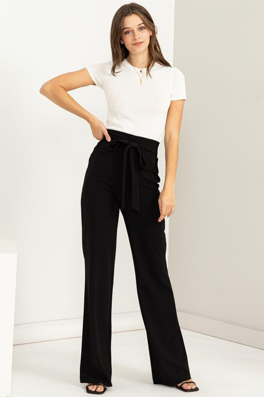 Hyfve Seeking Sultry High-Waisted Tie Front Flared Pants
