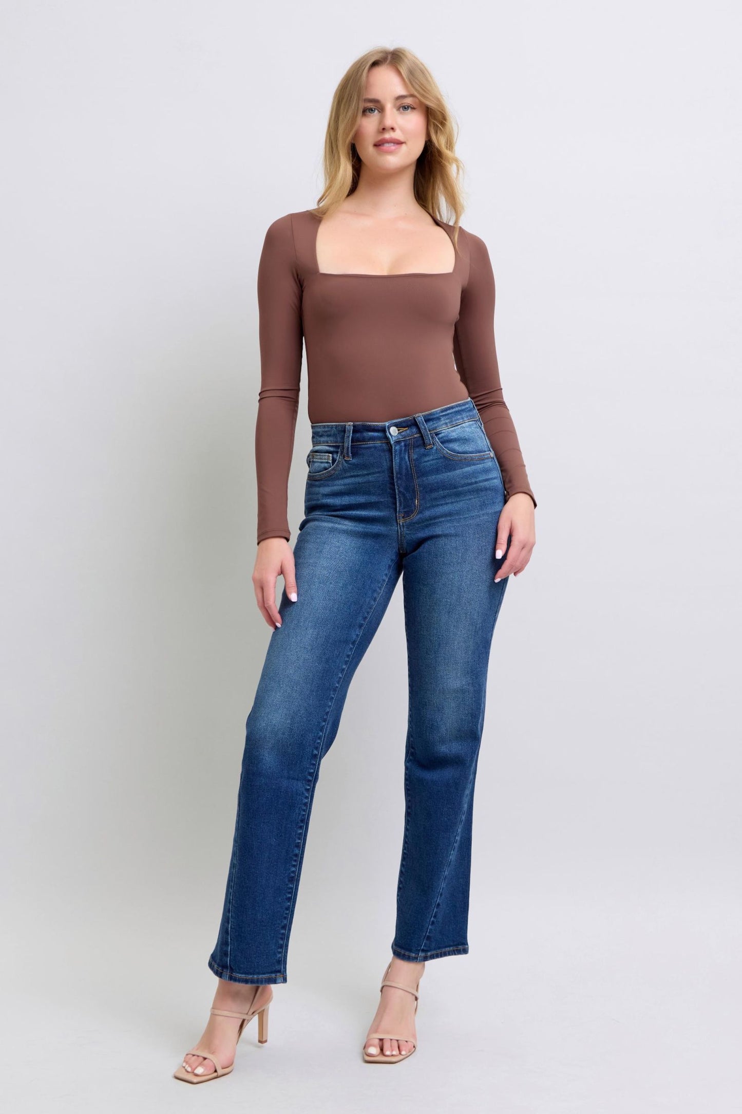Judy Blue Annie Side Seam Detail Straight Jeans