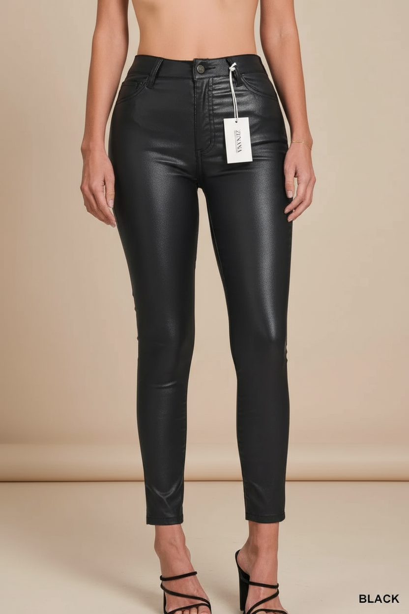 Zenana Faux Leather Stretch Skinny Pants