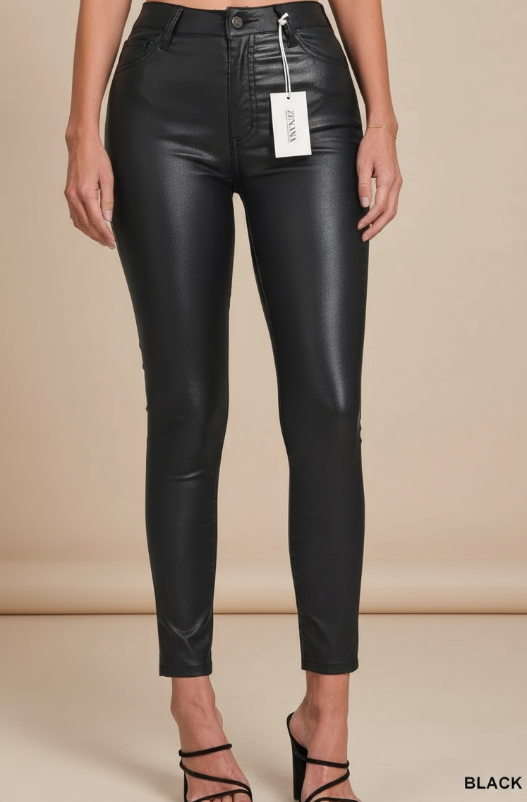 Zenana Faux Leather Stretch Skinny Pants