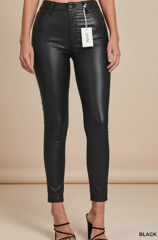 Zenana Faux Leather Stretch Skinny Pants