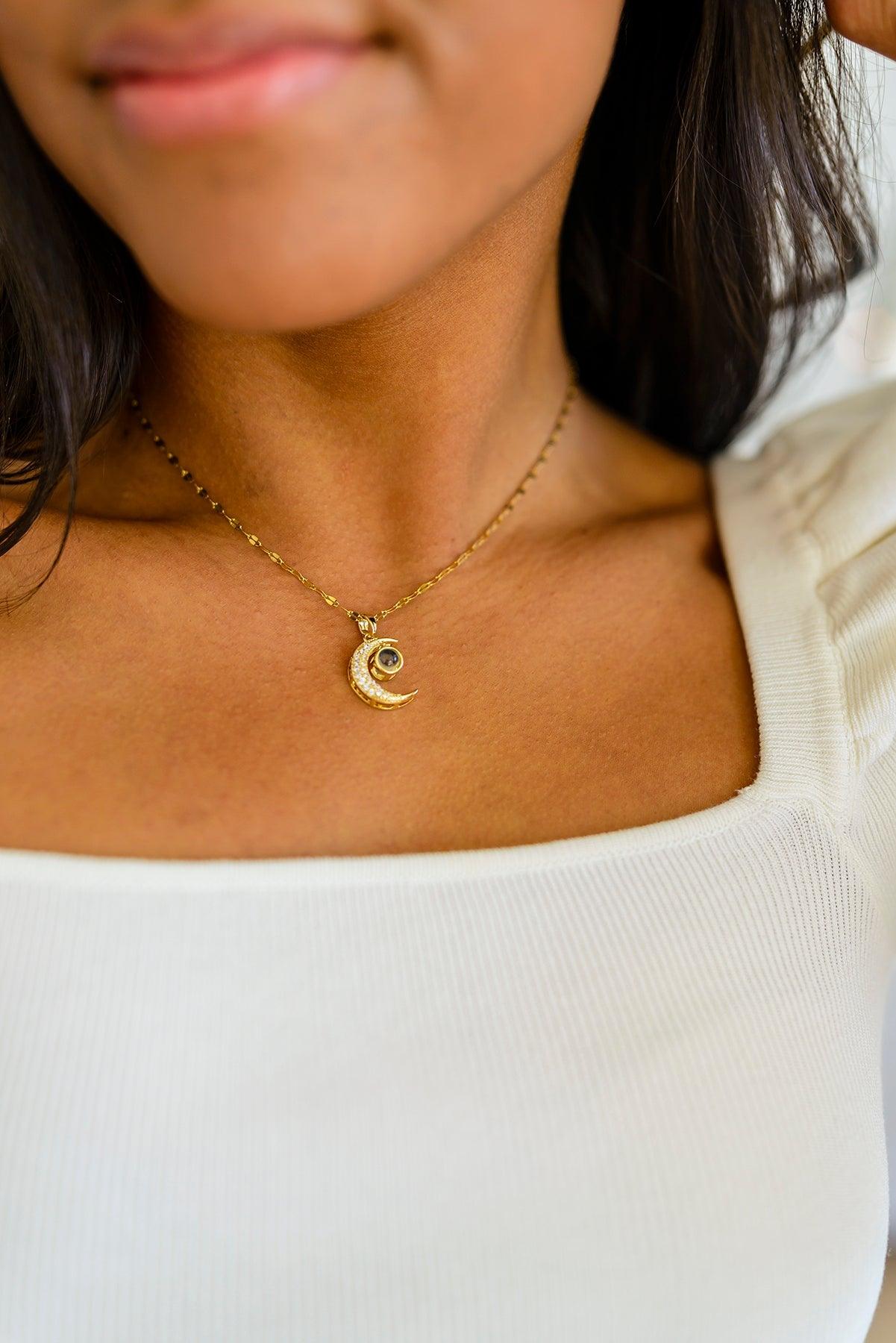 Crescent Moon Necklace - The Fiery Jasmine