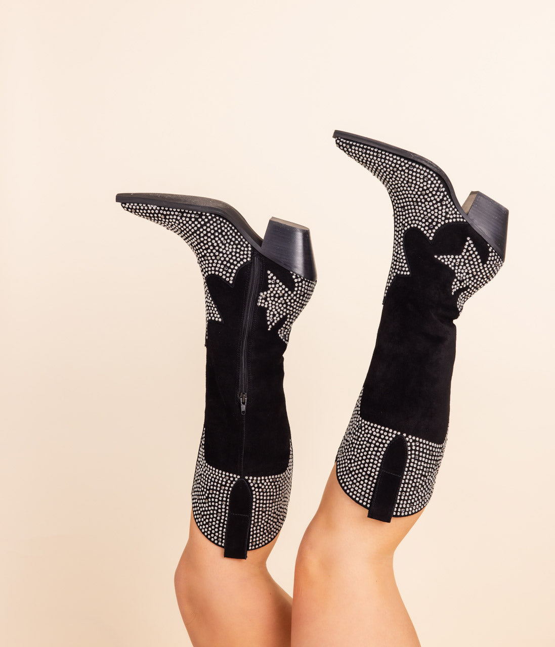 Dumplin Black Studded Boots